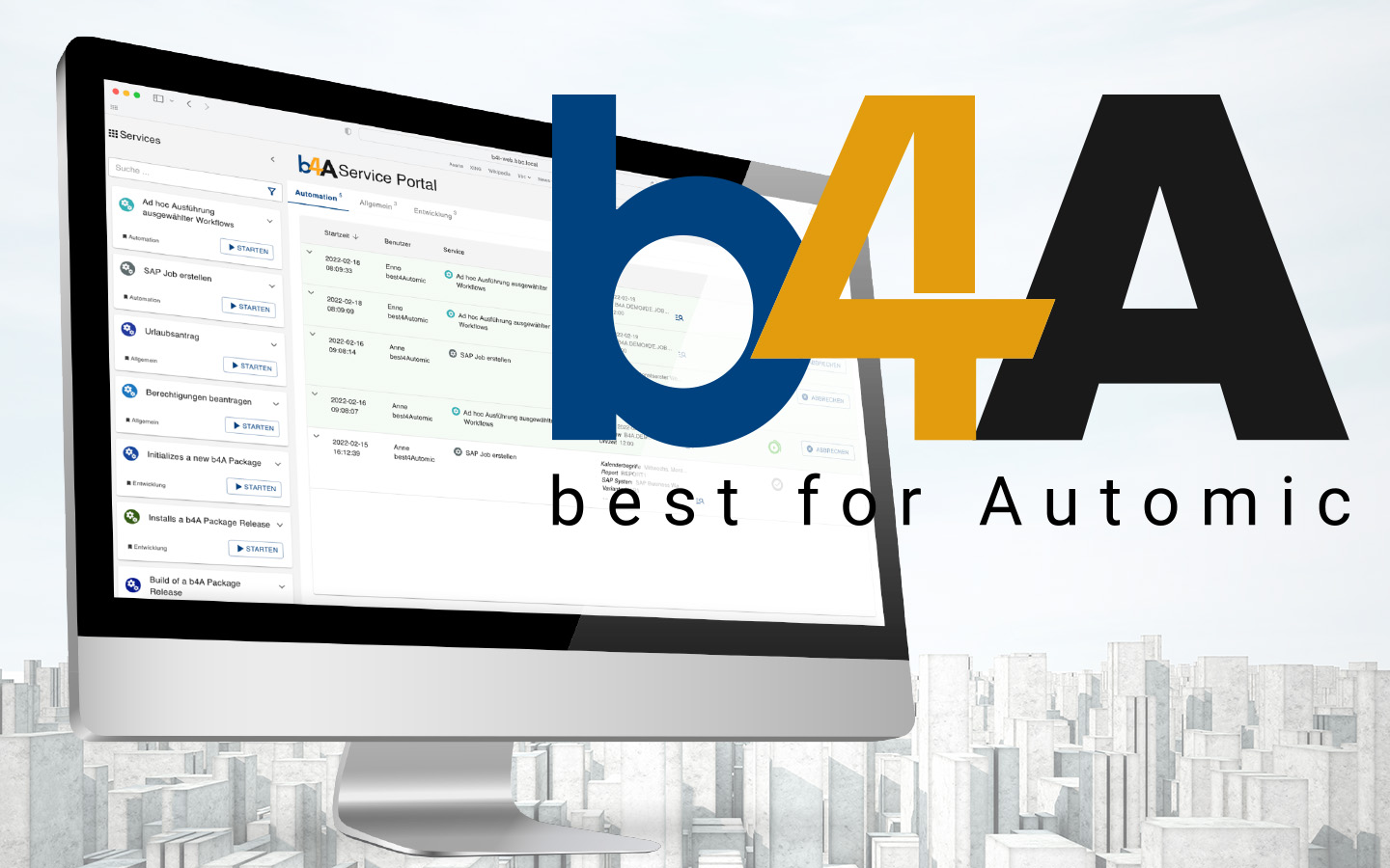 best4Automic, Service Portal, Automation, Automic, Solution, Lösung